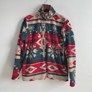 Jane Ashley | Women’s Vintage Southwestern Winter Fleece Pullover Aztec Boho Med